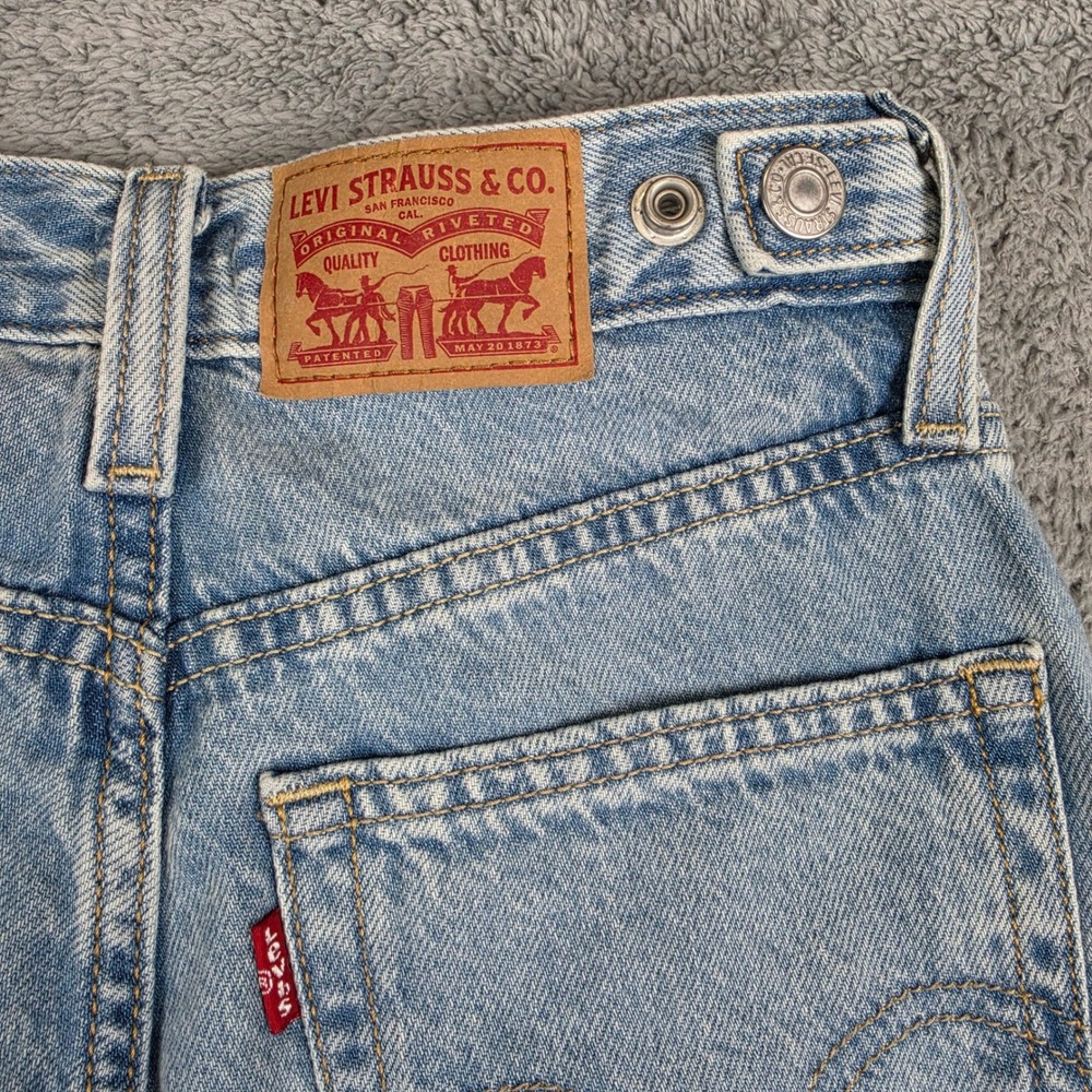 Levis Cinch Baggy Jeans Women 24 Blue Light Wash Barrel High Rise Wide Leg Denim - Picture 5 of 13